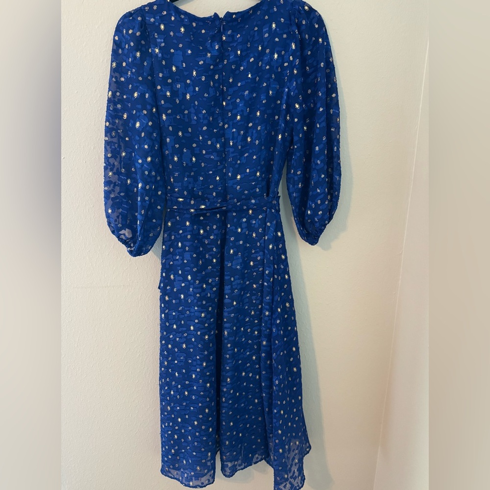 DKNY Women’s Royal Blue Dress with Gold Accents PTP 16” - Picture 7 of 12